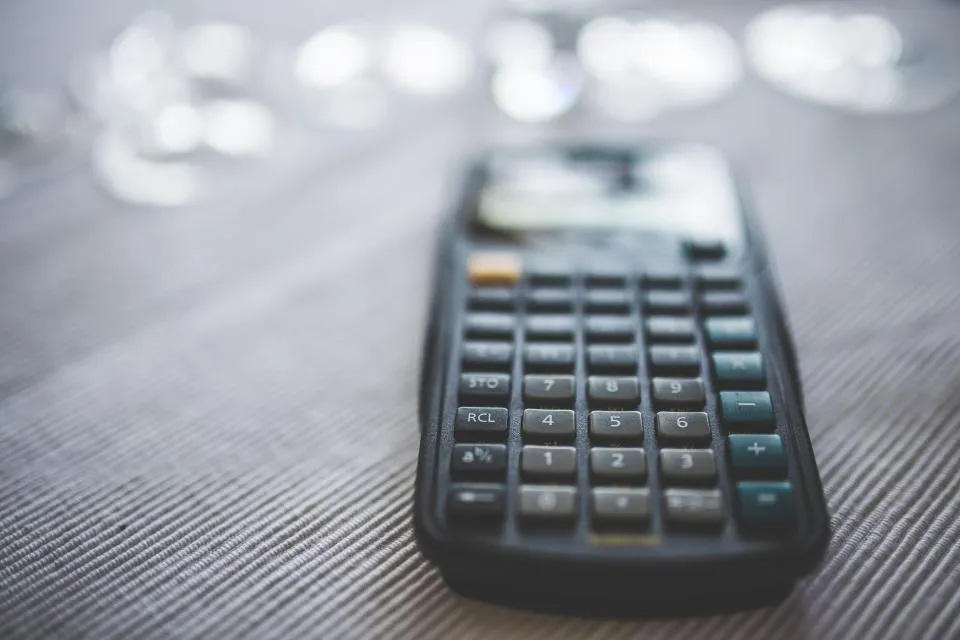 A calculator on a desk