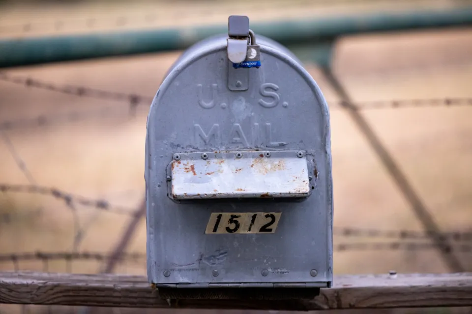 A row of mailboxes
