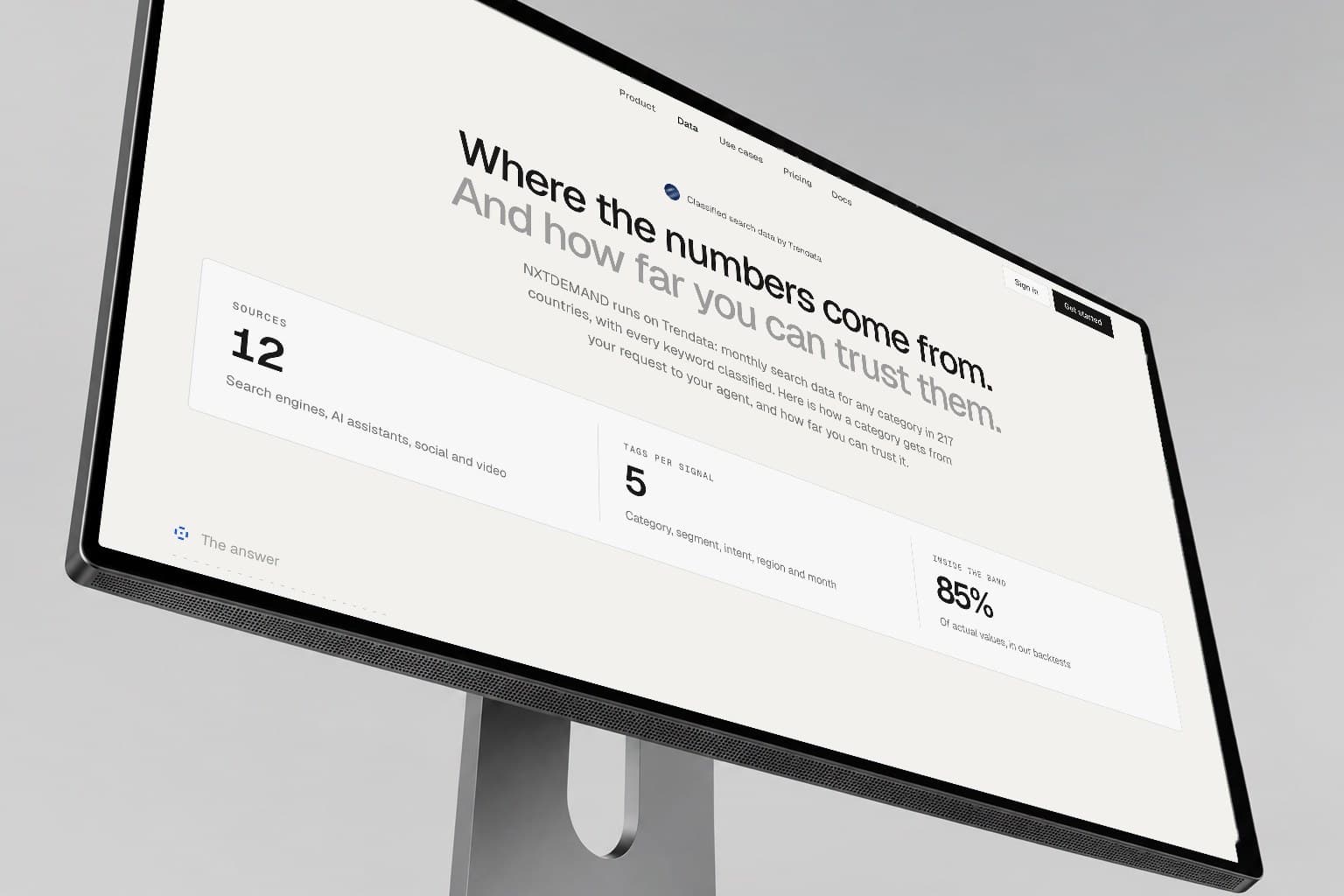 NXTDEMAND: Data · Product film · Answers · Home · Demand chart · Search intent · Mobile