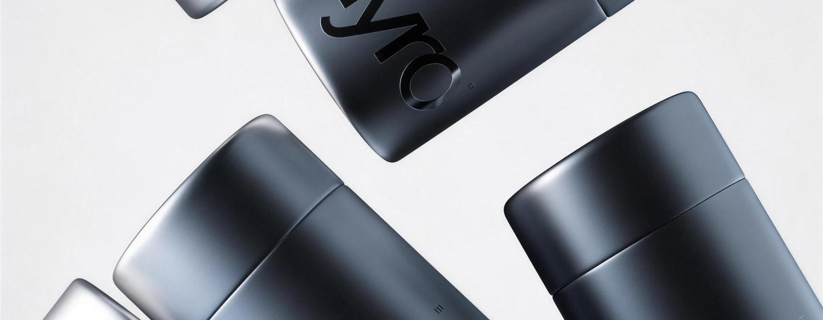 Matte tubes and cylinders in graphite, shot from above